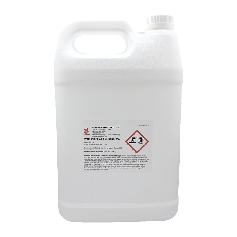 Hydrochloric Acid Solution, 5%, 4 Liters