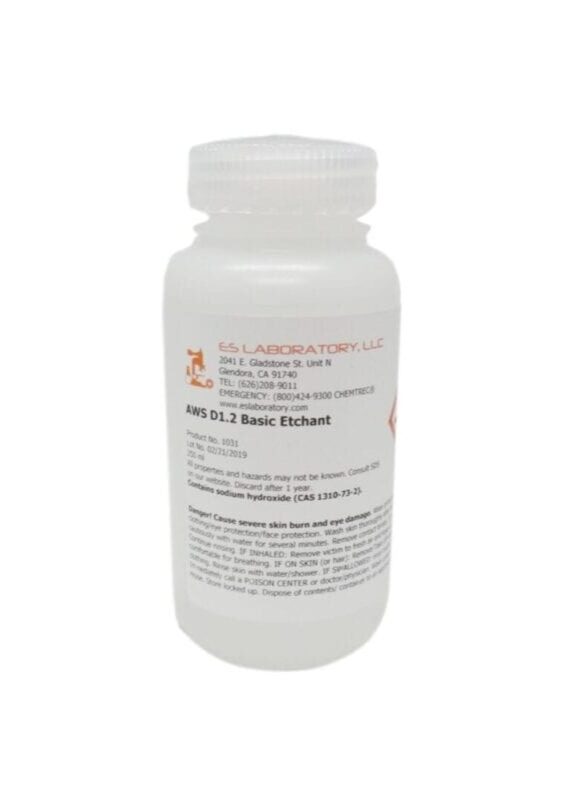 AWS D1.2 Basic Etchant, 250 mL