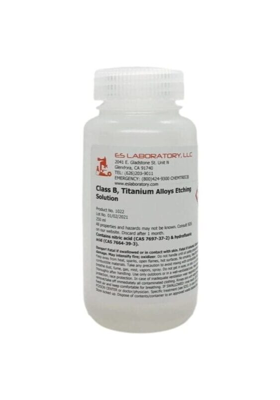 GE Class B, Titanium Alloys Etching Solution, 250 mL