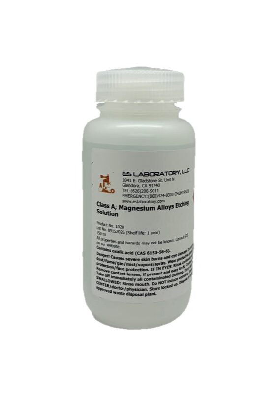 GE Class A Magnesium Alloys Etching Solution 250 mL bottle