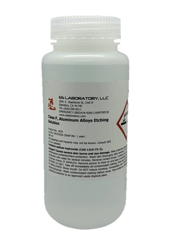 GE Class F Aluminum Alloys Etching Solution 500 mL bottle